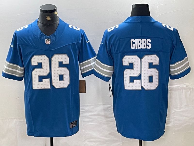 Custom Men Detroit Lions Blue Three generations 2024 Nike Vapor F.U.S.E. Limited NFL Jersey->customized nfl jersey->Custom Jersey